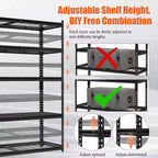 Étagères réglables à 5 niveaux, étagère de garage en fil métallique robuste de 900 kg, étagères de rangement métalliques, étagères de garage de 183 cm de haut pour sous-sol