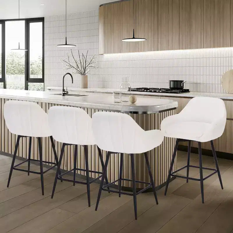 Lot de 2 tabourets de bar à hauteur de comptoir avec dossiers et accoudoirs, pivotants à 360° pour bars à domicile et pubs