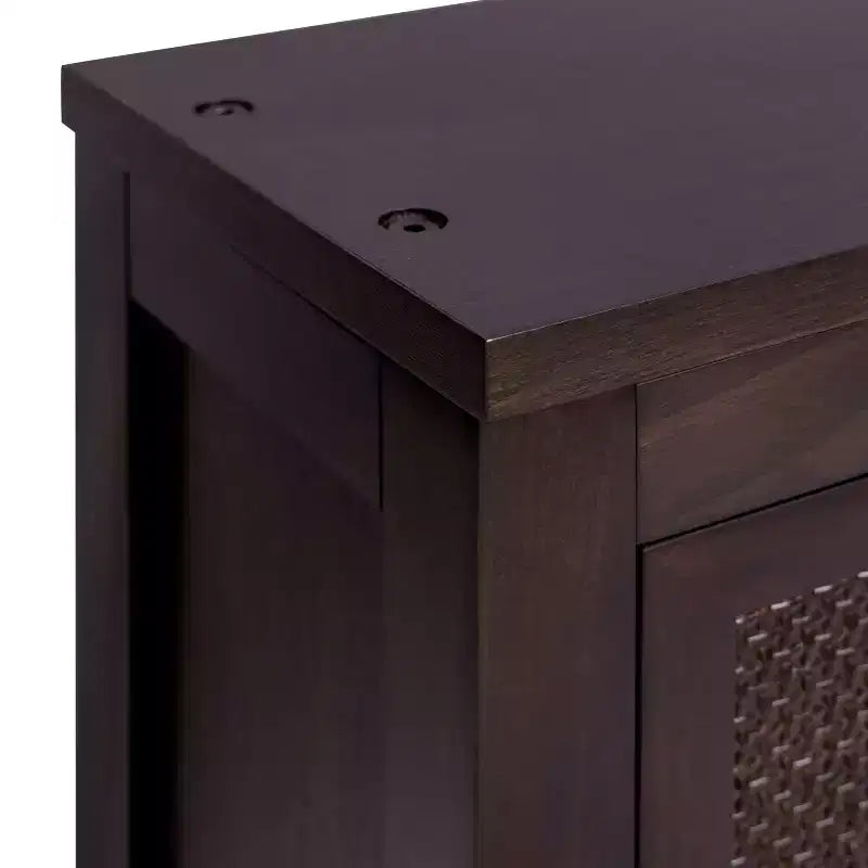 Meuble Haut de Salle de Bain 2 Portes avec Accents en Bois Massif et Rotin Naturel Hatteras Modern Boho - Teamson Home