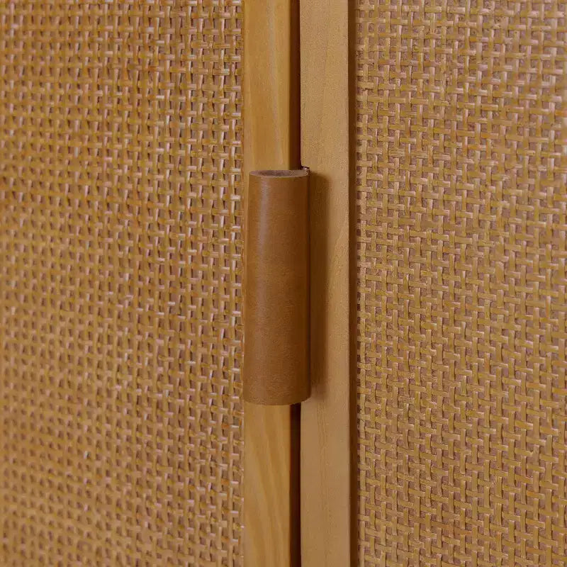 Meuble Haut de Salle de Bain 2 Portes avec Accents en Bois Massif et Rotin Naturel Hatteras Modern Boho - Teamson Home