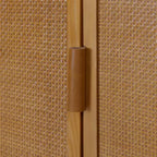 Meuble Haut de Salle de Bain 2 Portes avec Accents en Bois Massif et Rotin Naturel Hatteras Modern Boho - Teamson Home