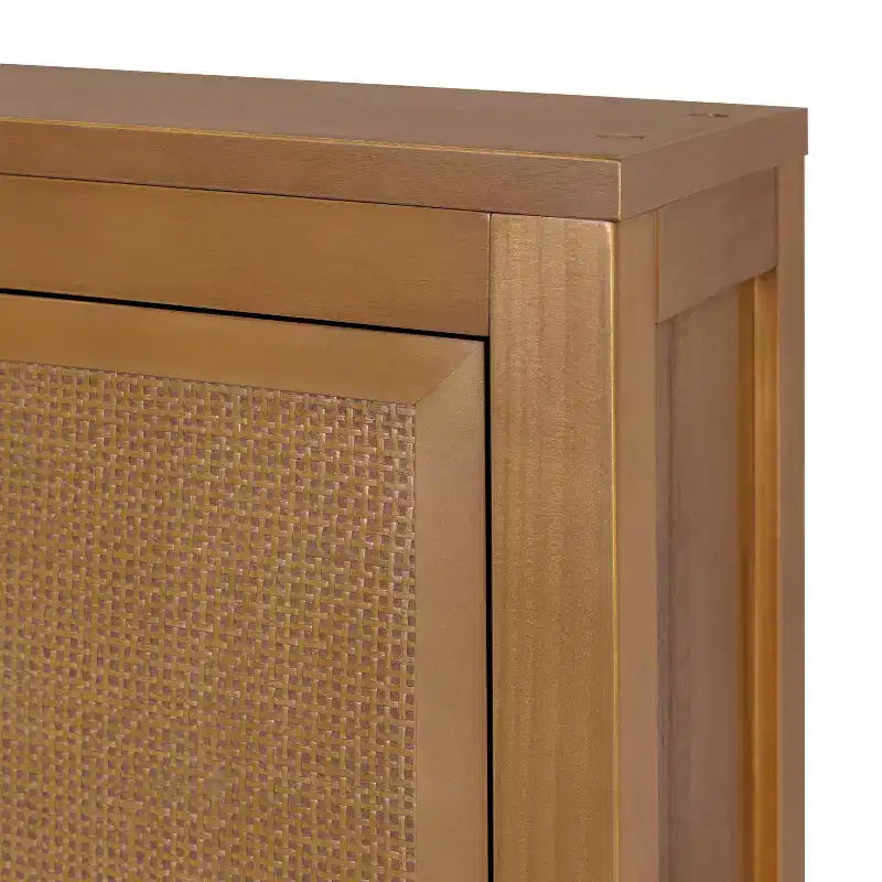 Meuble Haut de Salle de Bain 2 Portes avec Accents en Bois Massif et Rotin Naturel Hatteras Modern Boho - Teamson Home