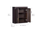 Meuble Haut de Salle de Bain 2 Portes avec Accents en Bois Massif et Rotin Naturel Hatteras Modern Boho - Teamson Home