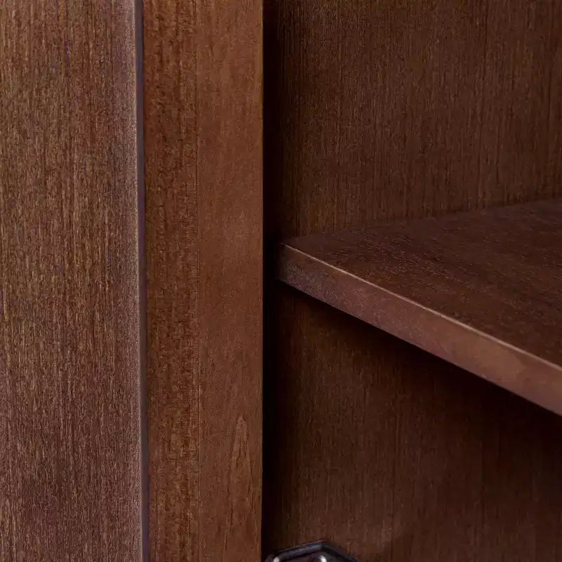Meuble Haut de Salle de Bain 2 Portes avec Accents en Bois Massif et Rotin Naturel Hatteras Modern Boho - Teamson Home