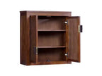 Meuble Haut de Salle de Bain 2 Portes avec Accents en Bois Massif et Rotin Naturel Hatteras Modern Boho - Teamson Home