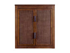 Meuble Haut de Salle de Bain 2 Portes avec Accents en Bois Massif et Rotin Naturel Hatteras Modern Boho - Teamson Home