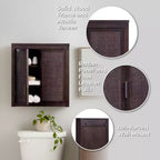 Meuble Haut de Salle de Bain 2 Portes avec Accents en Bois Massif et Rotin Naturel Hatteras Modern Boho - Teamson Home