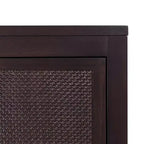 Meuble Haut de Salle de Bain 2 Portes avec Accents en Bois Massif et Rotin Naturel Hatteras Modern Boho - Teamson Home