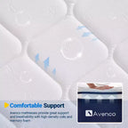 Matelas Avenco hybride de taille moyenne en mousse viscoélastique/ressorts ensachés de 25,4 cm, livré en boîte