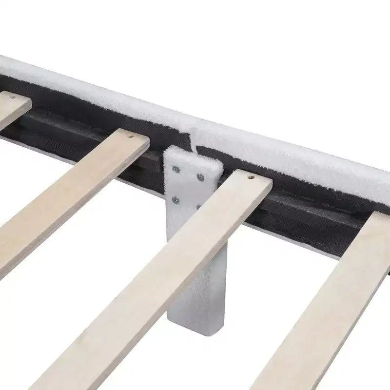 Lit Plateforme Rembourré BELLEMAVE, Cadre de Lit en Bois en Polaire Teddy avec Tiroir et Ports USB, pour Chambre, Montage Facile, Blanc