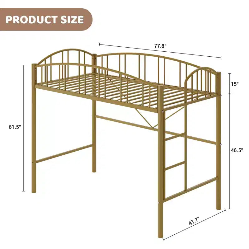Lit superposé jumeau avec escalier et garde-corps arqué, lit plateforme en métal avec lattes solides, peu encombrant, silencieux, sans sommier tapissier, pour enfants et dortoirs