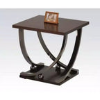 Royal Hampton Wood and Metal End Table with Sweeping Legs