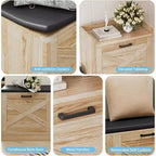 Banc de Rangement à Chaussures COZONY avec Tiroirs Basculants, Banc d'Entrée Rembourré, Meuble à Chaussures Étroit et Discret pour Couloir et Salon