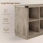 Bibliothèque de rangement 8 cubes, style ferme, bibliothèque horizontale, bibliothèque de rangement en bois de 62 pouces pour entrée, étagère longue et courte