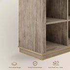 Bibliothèque de rangement 8 cubes, style ferme, bibliothèque horizontale, bibliothèque de rangement en bois de 62 pouces pour entrée, étagère longue et courte