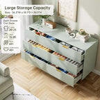 COZONY Commode 6 tiroirs avec poignées dorées, meuble de rangement moderne en bois, grande commode pour chambre à coucher et salon
