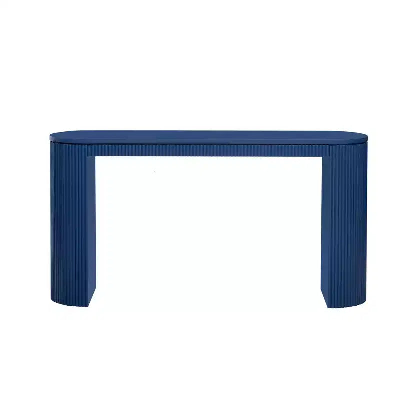 Table Console Moderne Okak avec Pieds Courbés, Table d'Entrée à Rayures Verticales avec Plateau Épais, Table Console Étroite pour Salon, Entrée