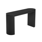 Table Console Moderne Okak avec Pieds Courbés, Table d'Entrée à Rayures Verticales avec Plateau Épais, Table Console Étroite pour Salon, Entrée