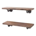 RESTORE Sunset Brown 24 in. Shelves with L-Shaped Brackets by Pipe Decor
