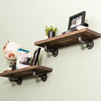 Étagères RESTORE Sunset Brown de 24 po avec supports en L par Pipe Decor