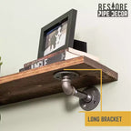 Étagères RESTORE Sunset Brown de 24 po avec supports en L par Pipe Decor