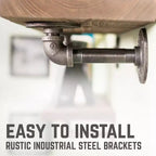 Étagères RESTORE Sunset Brown de 24 po avec supports en L par Pipe Decor