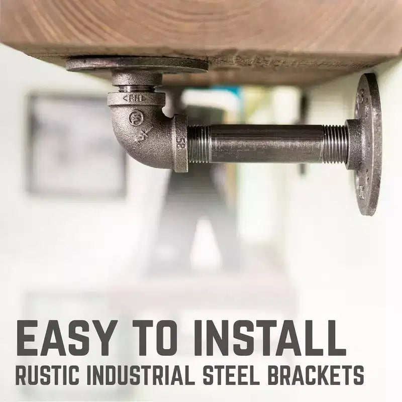 Étagères RESTORE Sunset Brown de 24 po avec supports en L par Pipe Decor