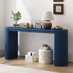 Table d'entrée moderne Okak avec pieds incurvés, console à rayures verticales avec plateau épais, console étroite pour salon, entrée