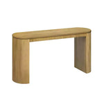 Table d'entrée moderne Okak avec pieds incurvés, console à rayures verticales avec plateau épais, console étroite pour salon, entrée