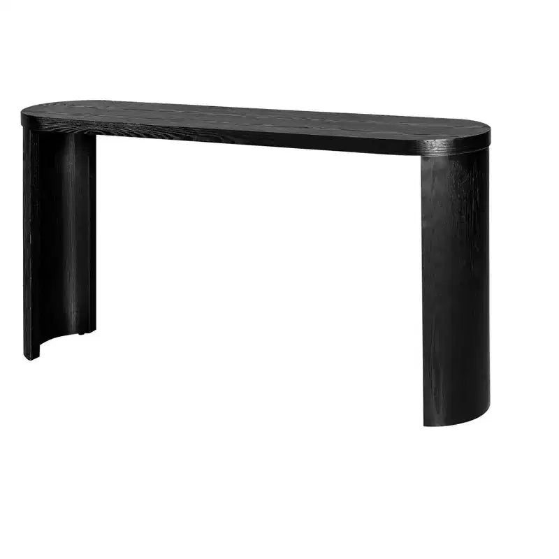 Okak Table d'entrée minimaliste 60 pouces avec pieds incurvés, longue console avec plateau épais, table d'appoint pour salon, couloir