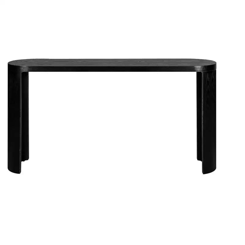 Okak Table d'entrée minimaliste 60 pouces avec pieds incurvés, longue console avec plateau épais, table d'appoint pour salon, couloir