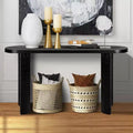 Okak 60IN Minimalism Entryway Table with Curved Legs, Long Console Table with Thick Tabletop, Accent Table for Living Room, Hallway