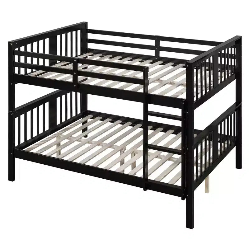 Lit superposé en bois deux places avec garde-corps de sécurité et échelle robuste pour chambres à coucher, chambres d'amis et dortoirs.