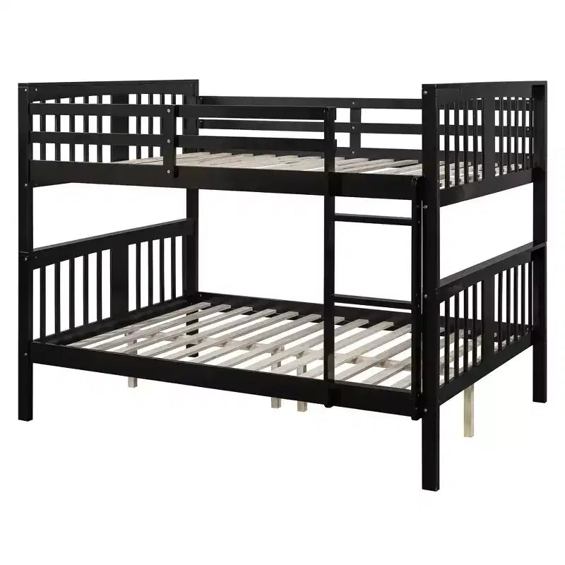Lit superposé en bois deux places avec garde-corps de sécurité et échelle robuste pour chambres à coucher, chambres d'amis et dortoirs.