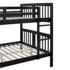 Lit superposé en bois deux places avec garde-corps de sécurité et échelle robuste pour chambres à coucher, chambres d'amis et dortoirs.