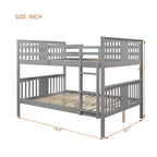 Lit superposé en bois deux places avec garde-corps de sécurité et échelle robuste pour chambres à coucher, chambres d'amis et dortoirs.