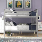 Lit superposé en bois deux places avec garde-corps de sécurité et échelle robuste pour chambres à coucher, chambres d'amis et dortoirs.