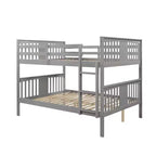 Lit superposé en bois deux places avec garde-corps de sécurité et échelle robuste pour chambres à coucher, chambres d'amis et dortoirs.