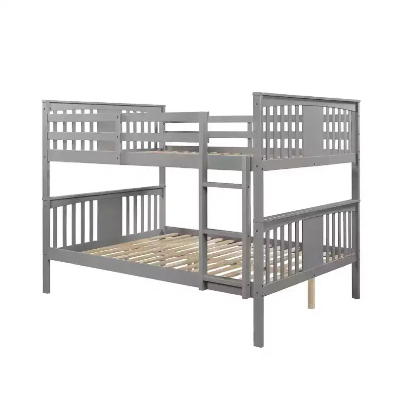 Lit superposé en bois deux places avec garde-corps de sécurité et échelle robuste pour chambres à coucher, chambres d'amis et dortoirs.