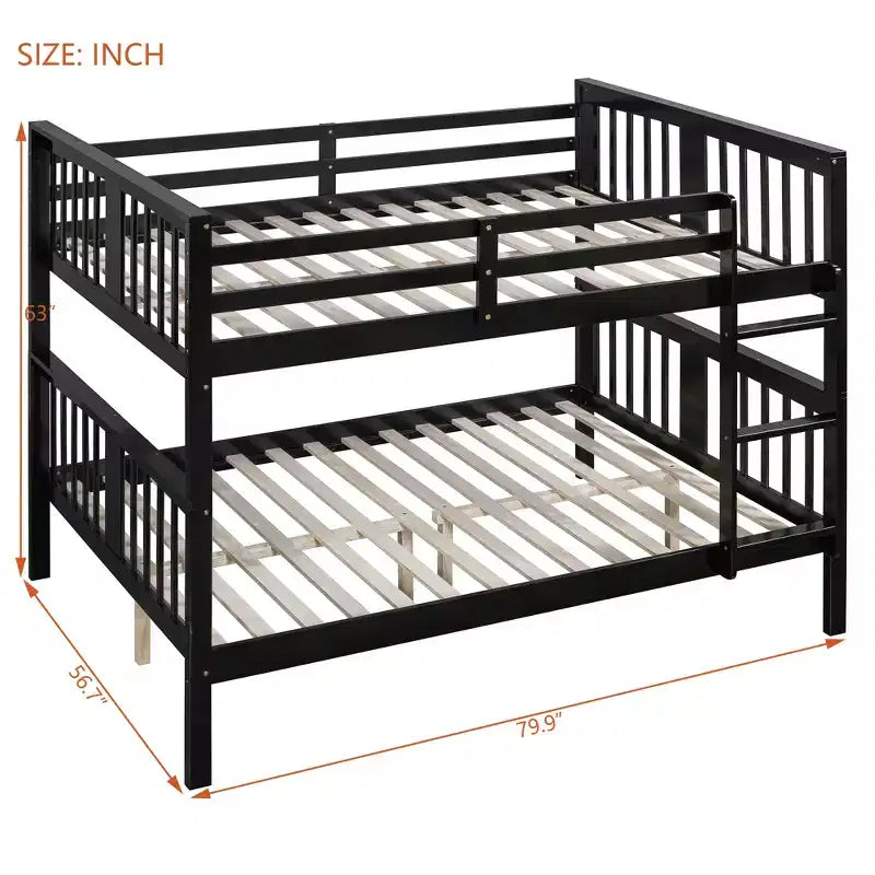 Lit superposé en bois deux places avec garde-corps de sécurité et échelle robuste pour chambres à coucher, chambres d'amis et dortoirs.