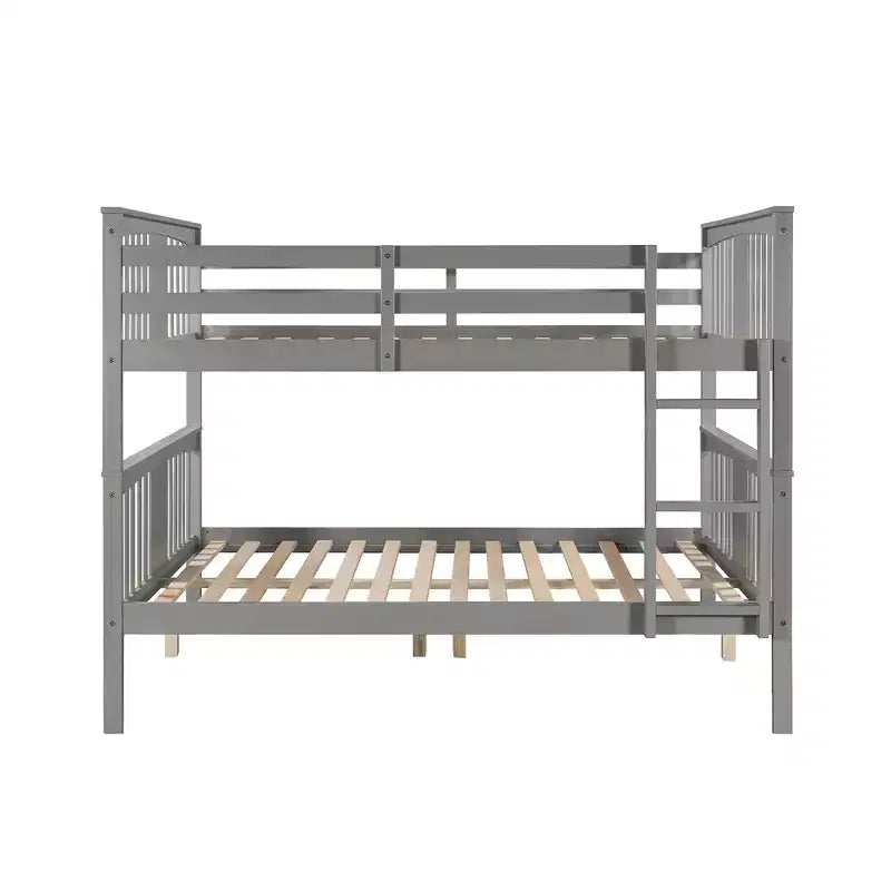 Lit superposé en bois deux places avec garde-corps de sécurité et échelle robuste pour chambres à coucher, chambres d'amis et dortoirs.