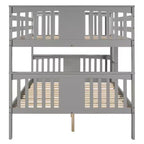 Lit superposé en bois deux places avec garde-corps de sécurité et échelle robuste pour chambres à coucher, chambres d'amis et dortoirs.
