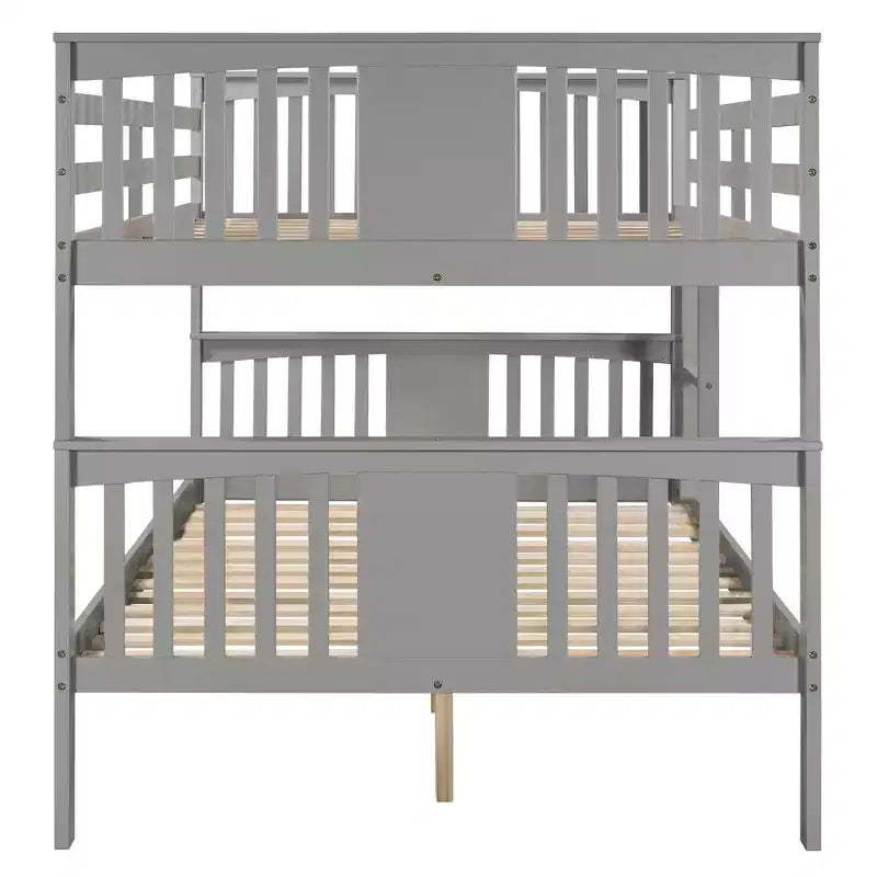 Lit superposé en bois deux places avec garde-corps de sécurité et échelle robuste pour chambres à coucher, chambres d'amis et dortoirs.