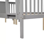 Lit superposé en bois deux places avec garde-corps de sécurité et échelle robuste pour chambres à coucher, chambres d'amis et dortoirs.