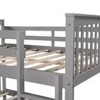 Lit superposé en bois deux places avec garde-corps de sécurité et échelle robuste pour chambres à coucher, chambres d'amis et dortoirs.