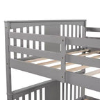 Lit superposé en bois deux places avec garde-corps de sécurité et échelle robuste pour chambres à coucher, chambres d'amis et dortoirs.