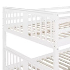 Lit superposé en bois deux places avec garde-corps de sécurité et échelle robuste pour chambres à coucher, chambres d'amis et dortoirs.
