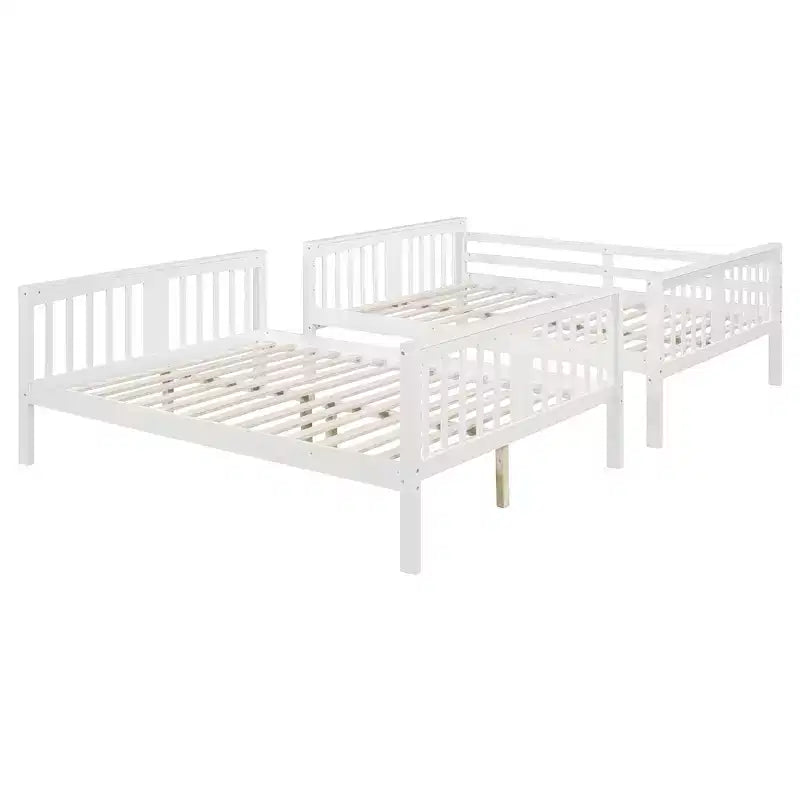 Lit superposé en bois deux places avec garde-corps de sécurité et échelle robuste pour chambres à coucher, chambres d'amis et dortoirs.