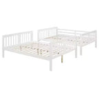 Lit superposé en bois deux places avec garde-corps de sécurité et échelle robuste pour chambres à coucher, chambres d'amis et dortoirs.