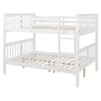 Lit superposé en bois deux places avec garde-corps de sécurité et échelle robuste pour chambres à coucher, chambres d'amis et dortoirs.